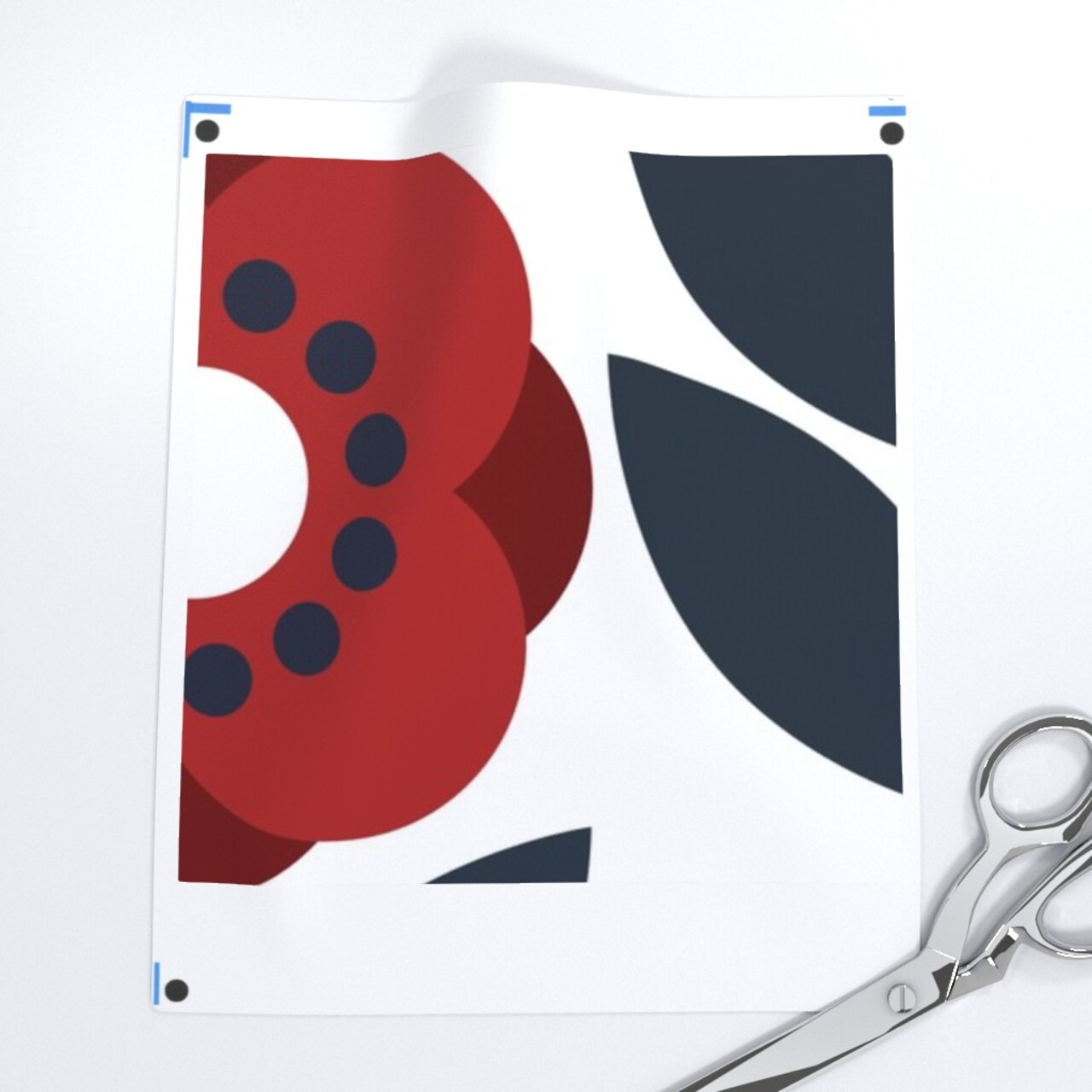 Mid Century Floral Scandi Poppies Retro Inspired Atomic Era 1950S 1960S Look Custom Printed Fabric by Spoonflower Various Fabrics by the Yard or Fat Quarter